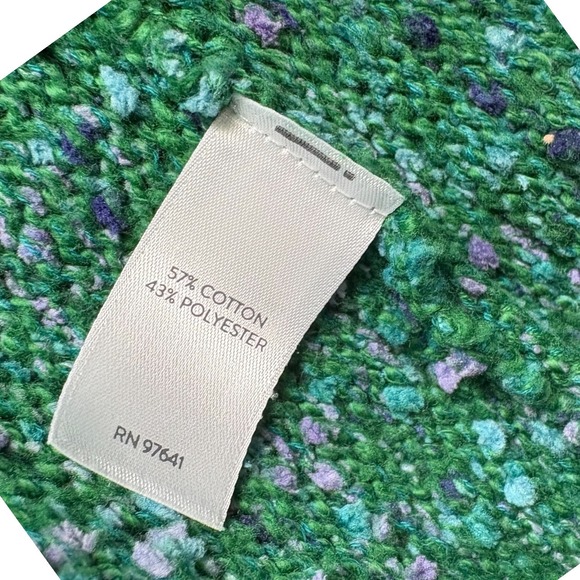 J. Jill Green Space Dye Open Front Ribbed Cardigan Sweater Womens Medium Petite - Picture 7 of 7